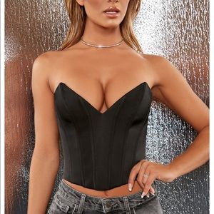 Satin Bustier Corset Crop Top